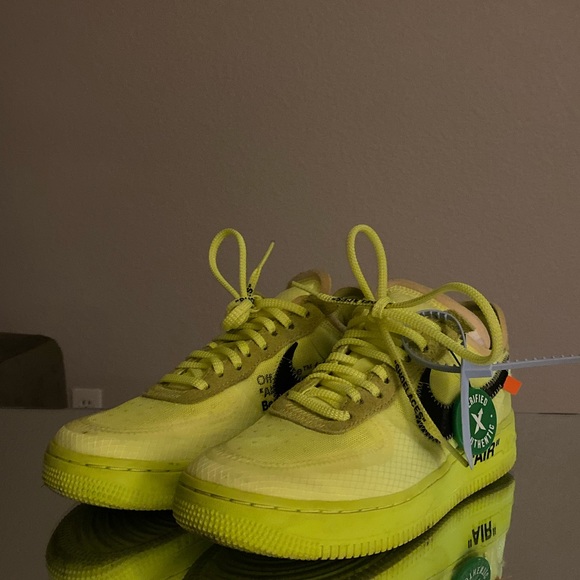off white air forces neon